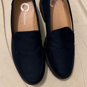 Navy shoes , slip on comfy shoes